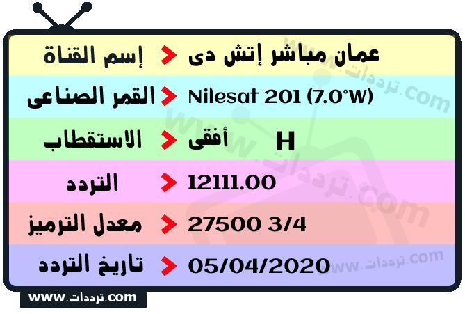 تردد قناة عمان مباشر إتش دي على القمر نايل سات 201 7 غرب 2024